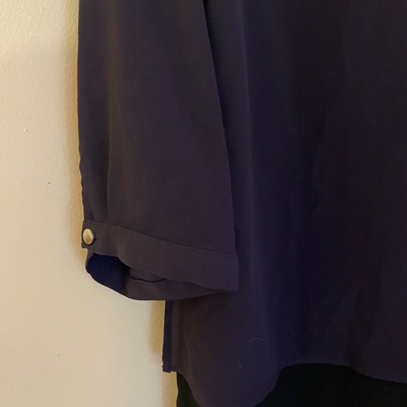 Reitmans v-neck blouse 3/4 length sleeve asymmetrical - Picture 2 of 8
